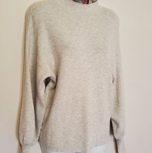 Balloon sleeve ribbed sweater